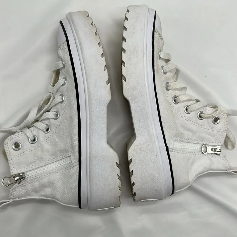 Converse All Star Platform White Sneakers Size 3